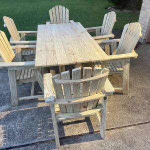 PATIO DINING TABLE SET UNFINISHED