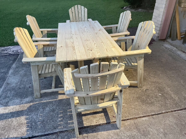 PATIO DINING TABLE SET UNFINISHED