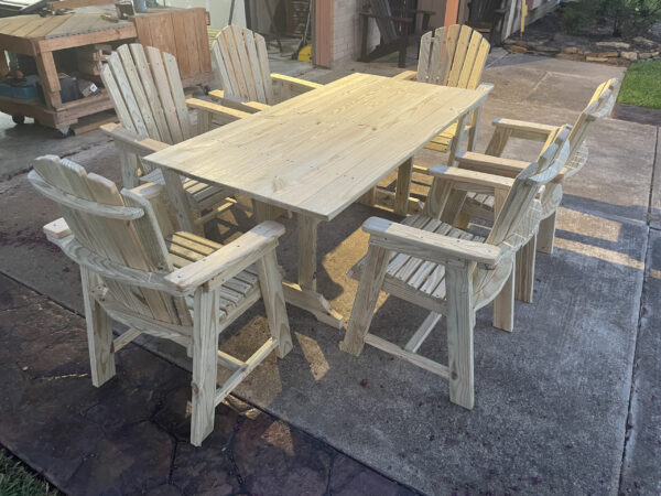 PATIO DINING TABLE SET UNFINISHED - Image 2